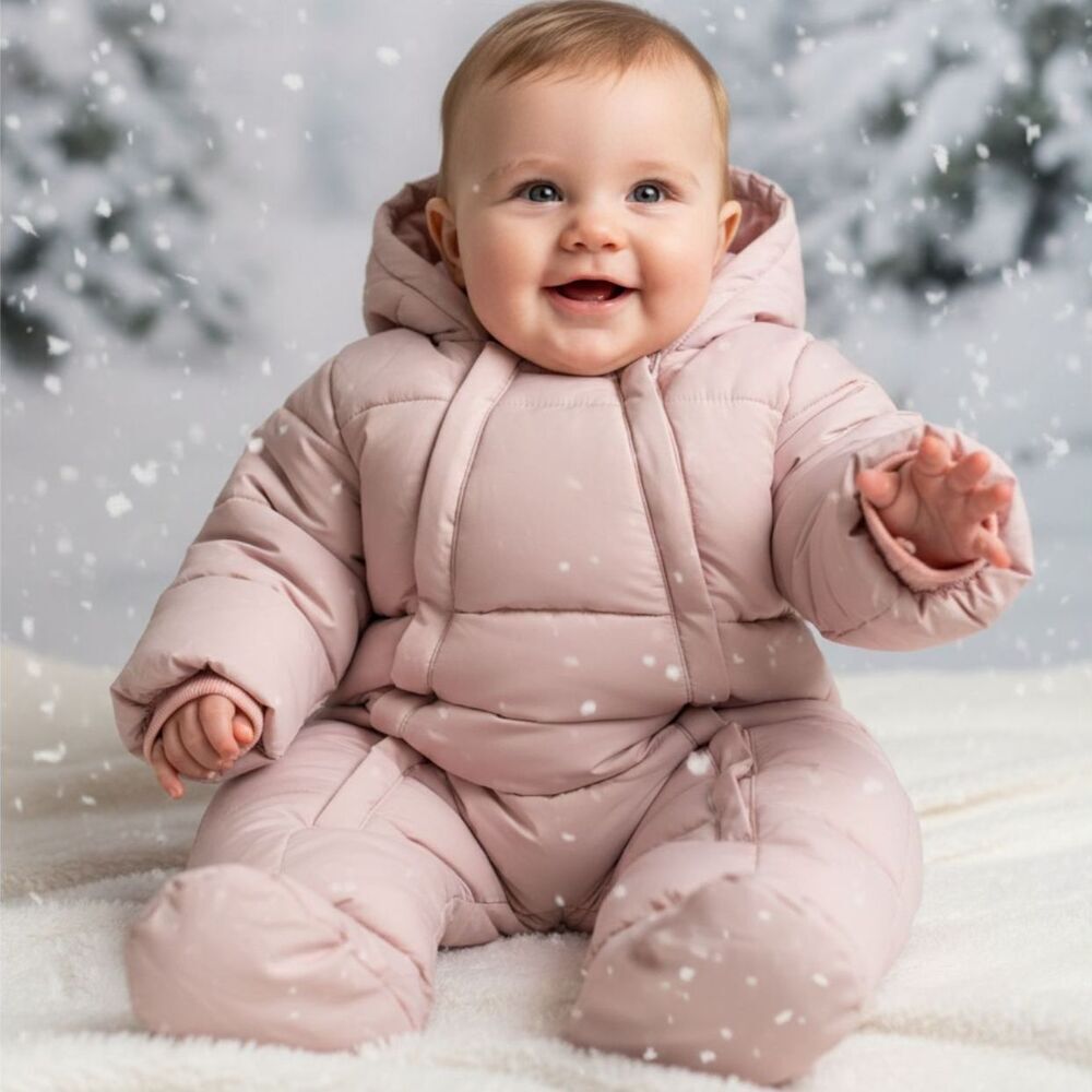 Baby Pram Snowsuit for Girls Pale Pink Size 66 cm (0-6 months)